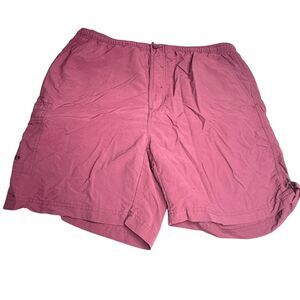 Tommy Bahama‎ Men's Elastic Waistband Mesh Lined Cargo Swim Trunks Pink Medium